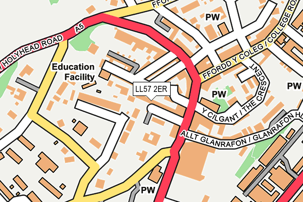 LL57 2ER map - OS OpenMap – Local (Ordnance Survey)