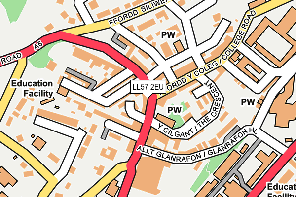 LL57 2EU map - OS OpenMap – Local (Ordnance Survey)