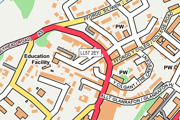 LL57 2EY map - OS OpenMap – Local (Ordnance Survey)