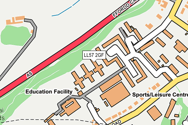 LL57 2GF map - OS OpenMap – Local (Ordnance Survey)