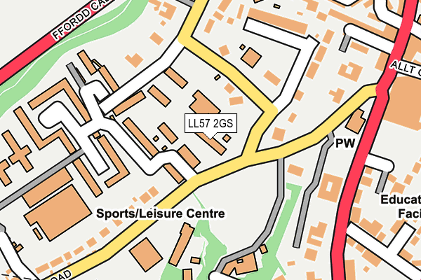 LL57 2GS map - OS OpenMap – Local (Ordnance Survey)