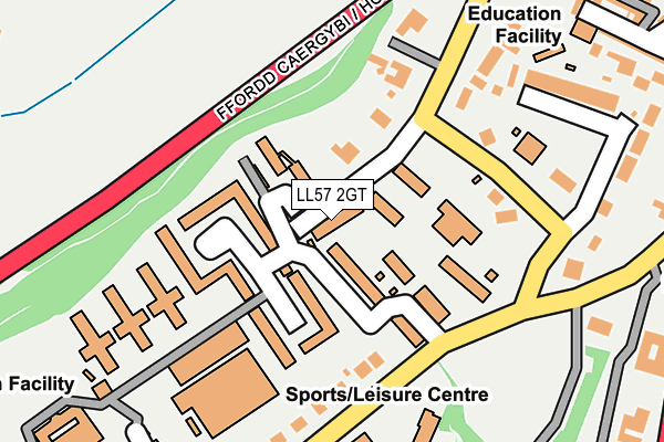 LL57 2GT map - OS OpenMap – Local (Ordnance Survey)