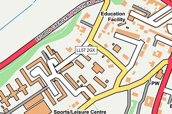 LL57 2GX map - OS OpenMap – Local (Ordnance Survey)
