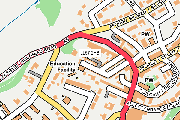 LL57 2HB map - OS OpenMap – Local (Ordnance Survey)