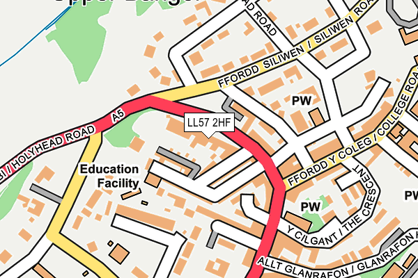 LL57 2HF map - OS OpenMap – Local (Ordnance Survey)