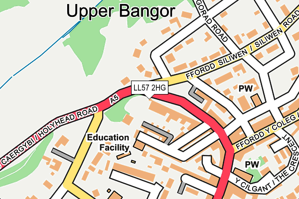 LL57 2HG map - OS OpenMap – Local (Ordnance Survey)
