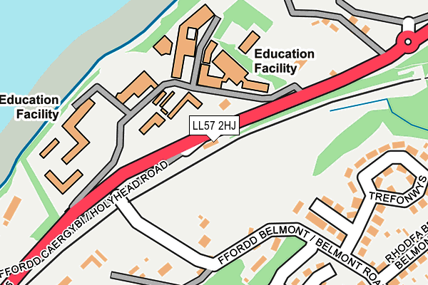 LL57 2HJ map - OS OpenMap – Local (Ordnance Survey)