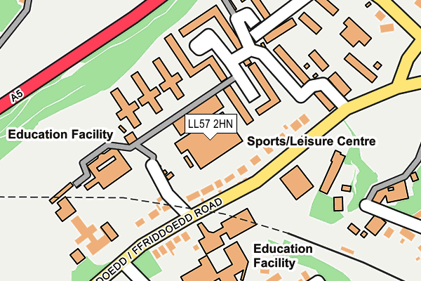 LL57 2HN map - OS OpenMap – Local (Ordnance Survey)