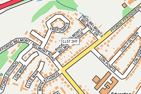 LL57 2HT map - OS OpenMap – Local (Ordnance Survey)
