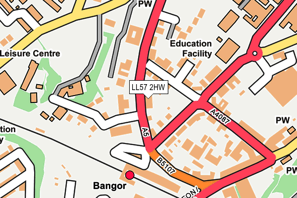 LL57 2HW map - OS OpenMap – Local (Ordnance Survey)