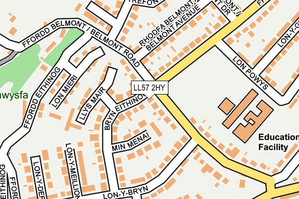 LL57 2HY map - OS OpenMap – Local (Ordnance Survey)