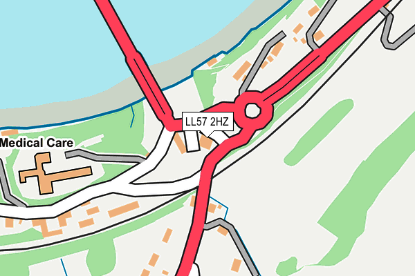 LL57 2HZ map - OS OpenMap – Local (Ordnance Survey)