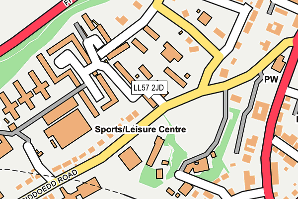 LL57 2JD map - OS OpenMap – Local (Ordnance Survey)