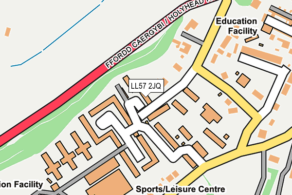LL57 2JQ map - OS OpenMap – Local (Ordnance Survey)