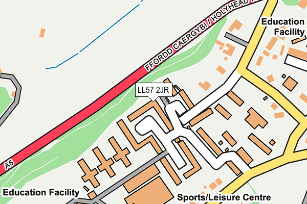 LL57 2JR map - OS OpenMap – Local (Ordnance Survey)