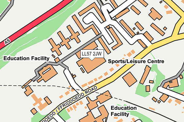 LL57 2JW map - OS OpenMap – Local (Ordnance Survey)