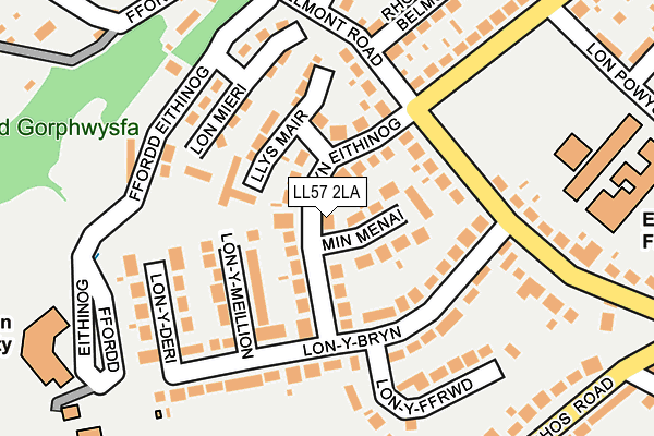 LL57 2LA map - OS OpenMap – Local (Ordnance Survey)