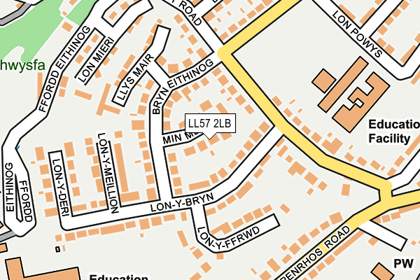 LL57 2LB map - OS OpenMap – Local (Ordnance Survey)