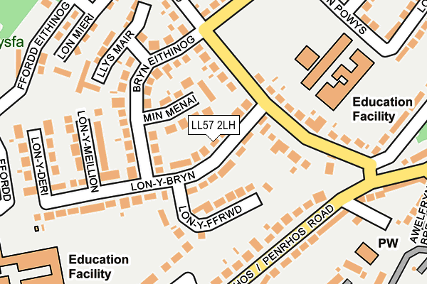 LL57 2LH map - OS OpenMap – Local (Ordnance Survey)