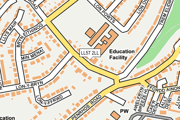 LL57 2LL map - OS OpenMap – Local (Ordnance Survey)