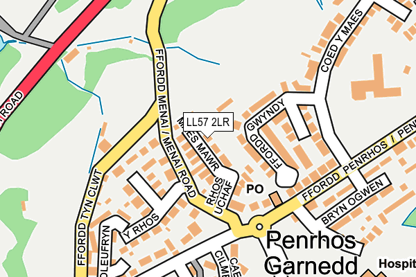 LL57 2LR map - OS OpenMap – Local (Ordnance Survey)