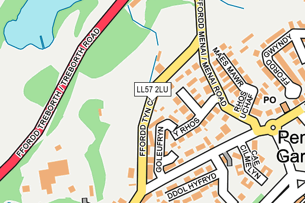LL57 2LU map - OS OpenMap – Local (Ordnance Survey)