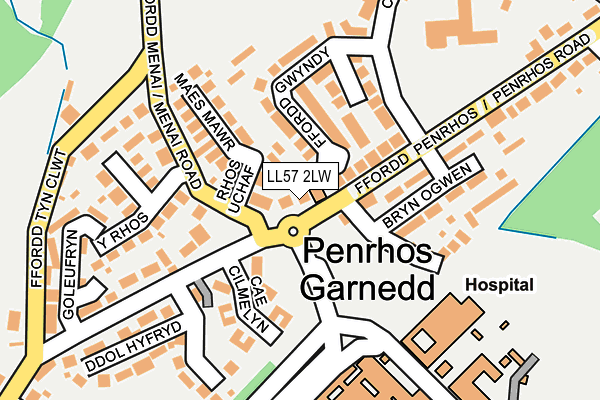LL57 2LW map - OS OpenMap – Local (Ordnance Survey)