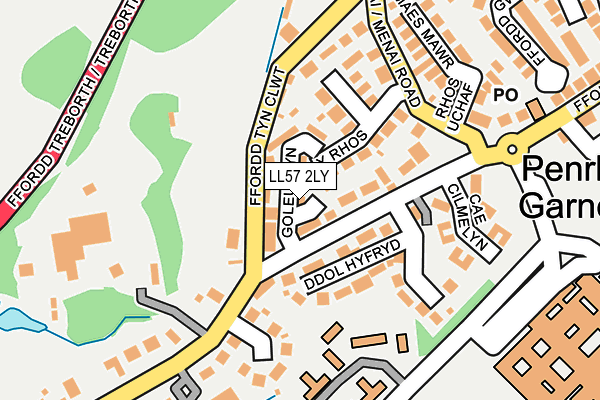 LL57 2LY map - OS OpenMap – Local (Ordnance Survey)