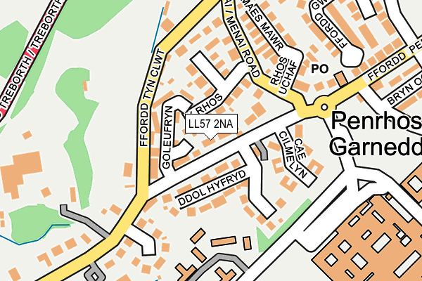 LL57 2NA map - OS OpenMap – Local (Ordnance Survey)