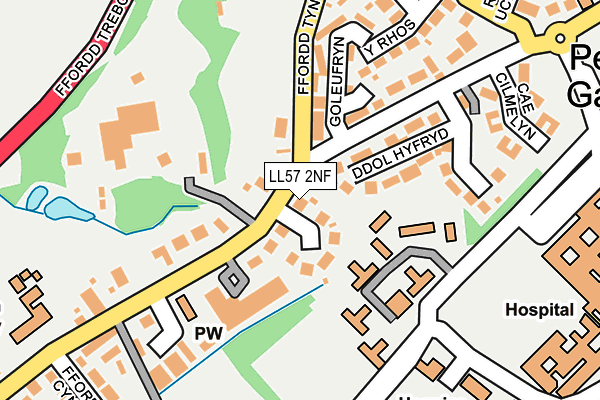 LL57 2NF map - OS OpenMap – Local (Ordnance Survey)