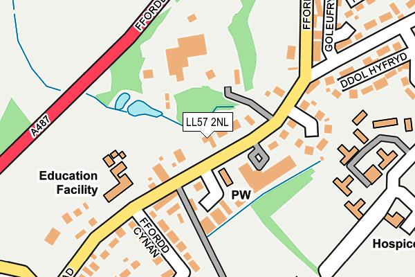 LL57 2NL map - OS OpenMap – Local (Ordnance Survey)