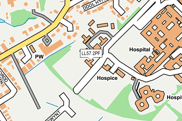 LL57 2PF map - OS OpenMap – Local (Ordnance Survey)
