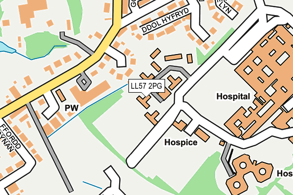 LL57 2PG map - OS OpenMap – Local (Ordnance Survey)
