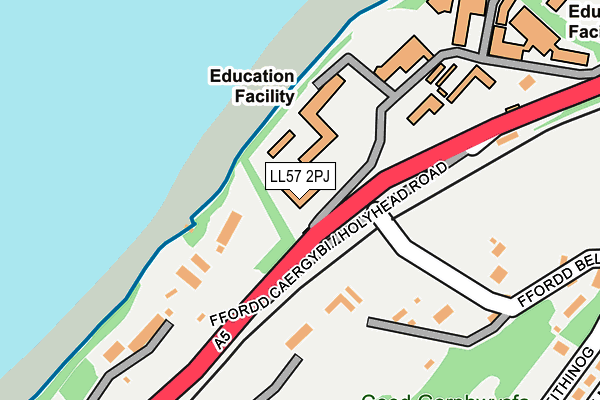LL57 2PJ map - OS OpenMap – Local (Ordnance Survey)