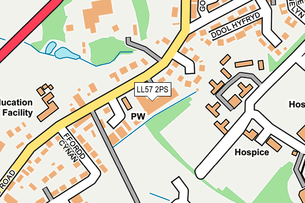 LL57 2PS map - OS OpenMap – Local (Ordnance Survey)