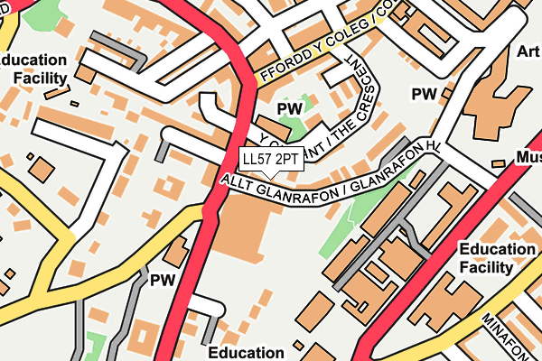 LL57 2PT map - OS OpenMap – Local (Ordnance Survey)