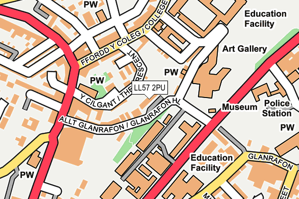 LL57 2PU map - OS OpenMap – Local (Ordnance Survey)