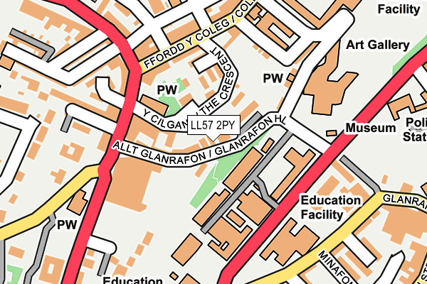 LL57 2PY map - OS OpenMap – Local (Ordnance Survey)