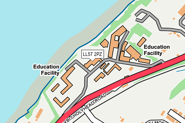 LL57 2PZ map - OS OpenMap – Local (Ordnance Survey)