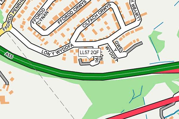 LL57 2QF map - OS OpenMap – Local (Ordnance Survey)