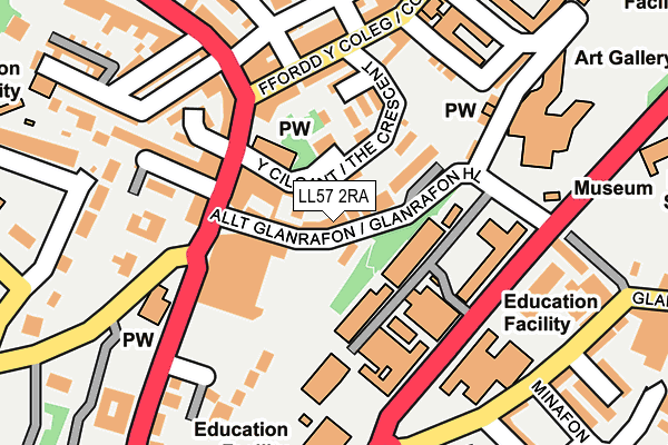 LL57 2RA map - OS OpenMap – Local (Ordnance Survey)