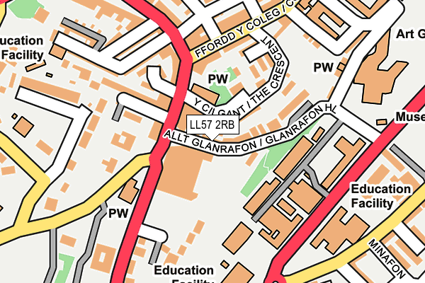 LL57 2RB map - OS OpenMap – Local (Ordnance Survey)