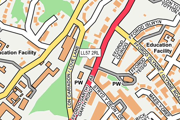 LL57 2RL map - OS OpenMap – Local (Ordnance Survey)