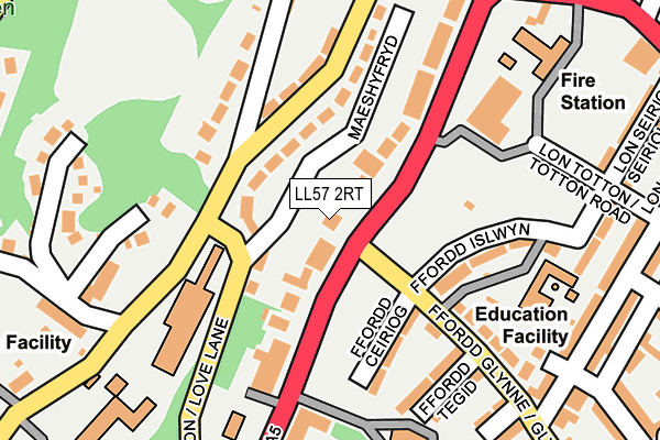 LL57 2RT map - OS OpenMap – Local (Ordnance Survey)