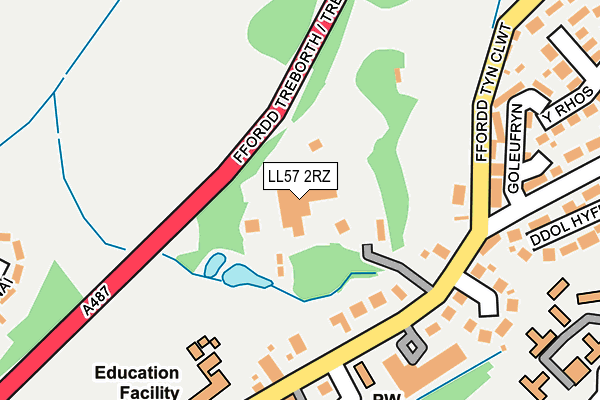 LL57 2RZ map - OS OpenMap – Local (Ordnance Survey)