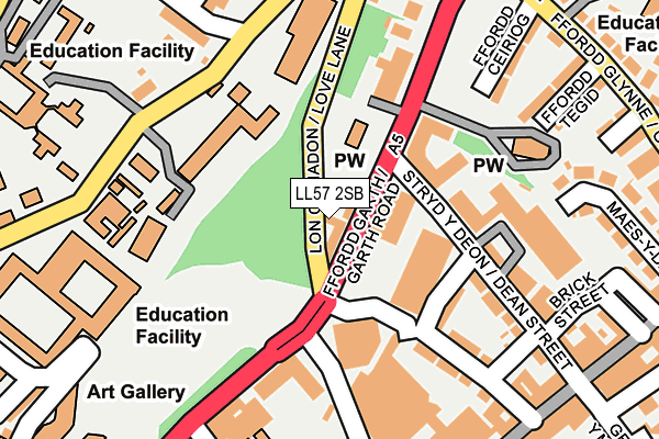 LL57 2SB map - OS OpenMap – Local (Ordnance Survey)