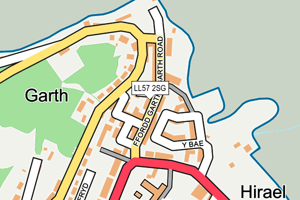 LL57 2SG map - OS OpenMap – Local (Ordnance Survey)