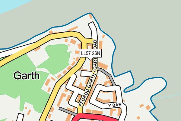 LL57 2SN map - OS OpenMap – Local (Ordnance Survey)