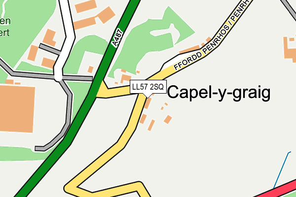 LL57 2SQ map - OS OpenMap – Local (Ordnance Survey)