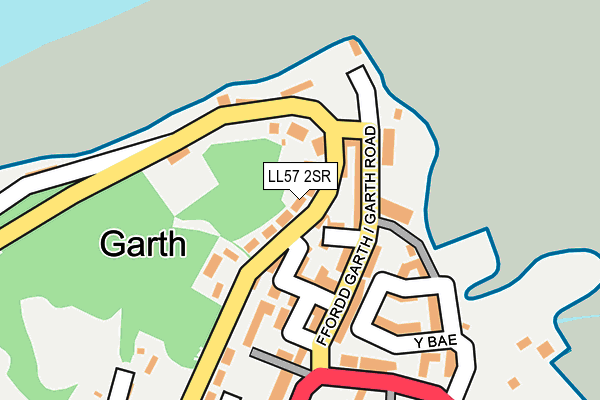 LL57 2SR map - OS OpenMap – Local (Ordnance Survey)